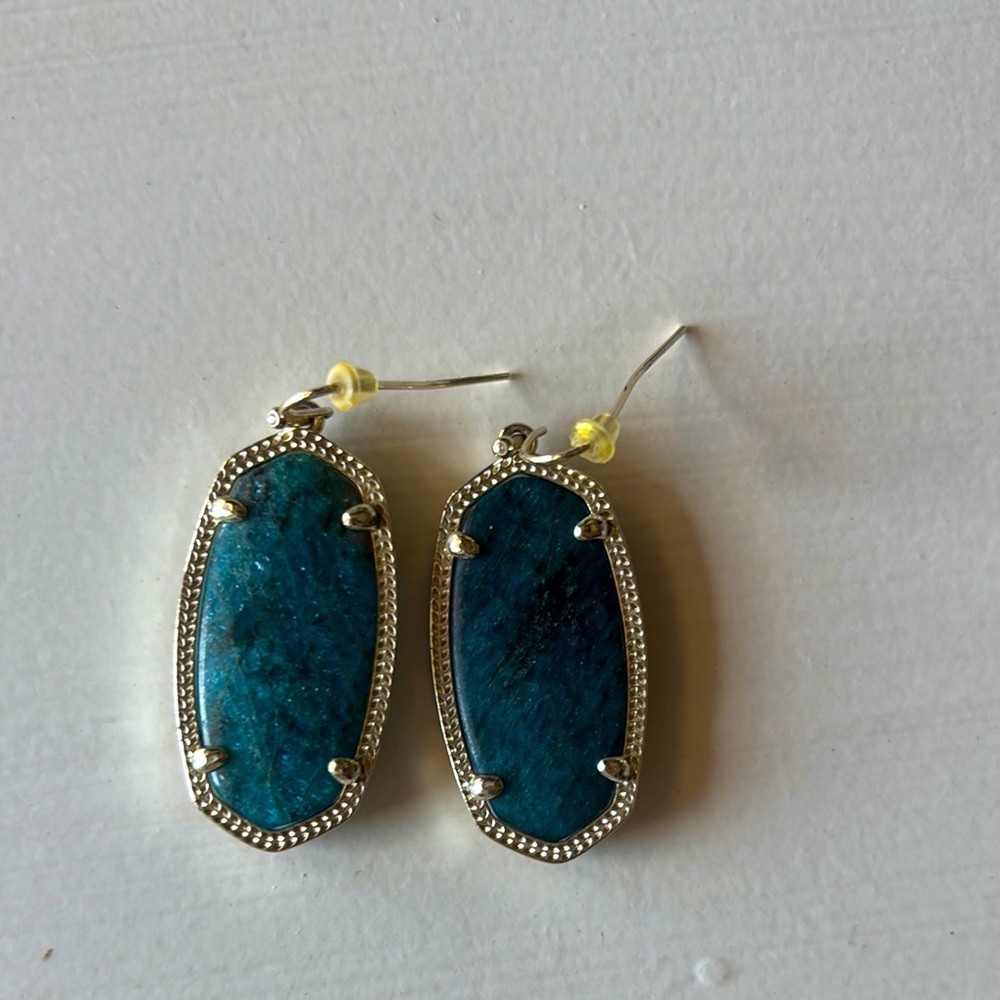 Elegant Kendra Scott Gold and Blue Earrings
